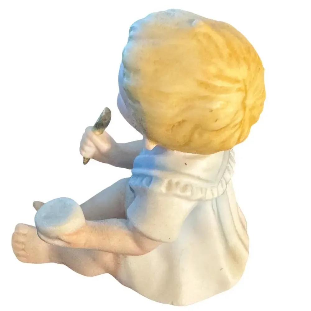 Vintage Crawling Piano‎ Baby Porcelain Bisque Baby Boy 4.75